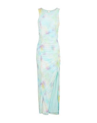 8 by YOOX PRINTED JERSEY FRONT-SLIT LONG DRESS