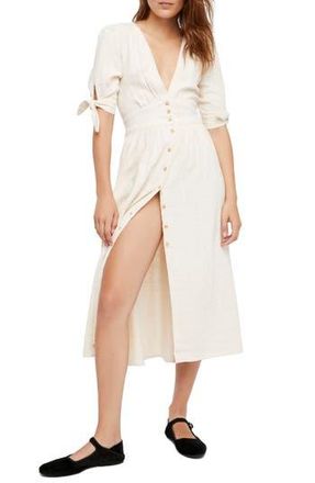 Free People Love of My Life Midi Shirtdress in Ivory at Nordstrom Rack, Size Medium