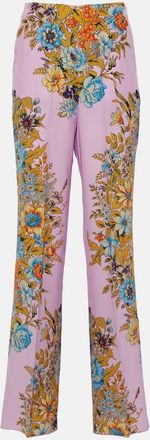 Etro Floral high-rise silk wide-leg pants