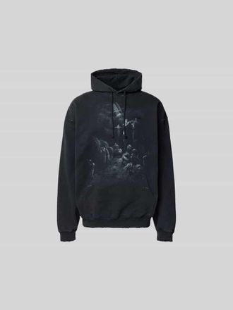 VETEMENTS Oversized Hoodie aus Baumwoll-Mix in Anthrazit, Gr&ouml;&szlig;e L