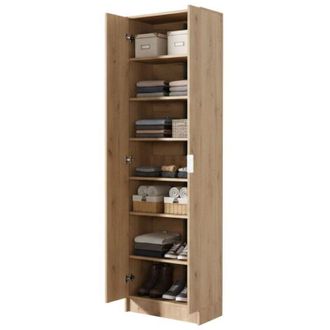 Dmora Scarpiera Delizia, Mobile Portascarpe 6 Ripiani, 2 Ante, Maniglie Incluse, 60x33x191.5h cm Marrone Rovere Nodi