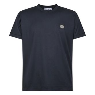 Stone Island T-Shirts, male, Blue, 3XL, Cotton T-Shirt