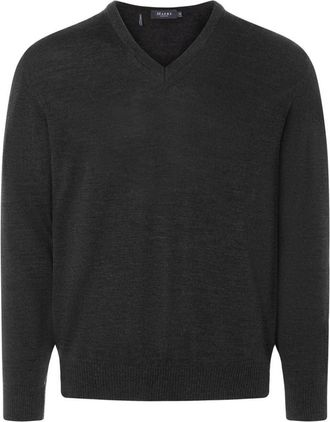 Maerz Merino V-hals Trui - Heren - V-hals truien - Grijs - L - Wol - Truien & Vesten