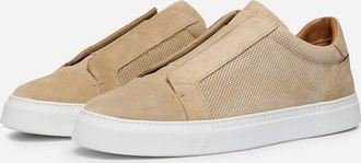 Oliver Sweeney Mens Oliver Sweeney Valezim Suede Mens Slip-On Trainers - Sand - Cream/Brown - Size: 10