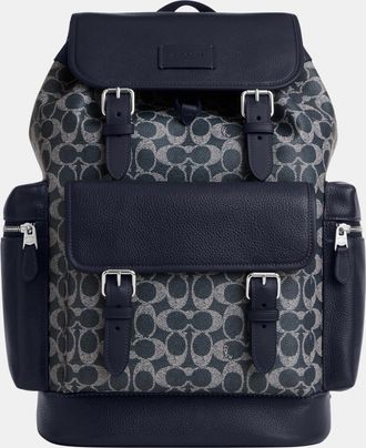 Coach Mens Sprint Backpack In Colorblock Signature Canvas - Dark Blue - One Size