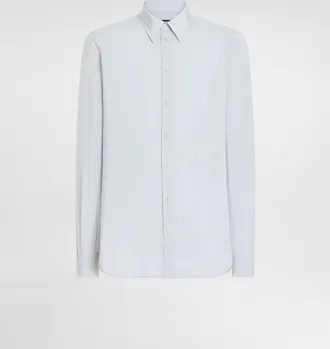 Dolce & Gabbana Martini Shirt In Jacquard - Man Shirts Gray 37