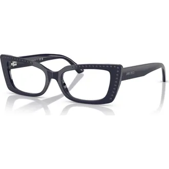 Jimmy Choo London 53mm Cat Eye optical glasses in Blue at Nordstrom
