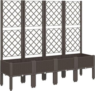 vidaXL Garden Planter with Trellis Brown 160x40x142 cm pp Vidaxl