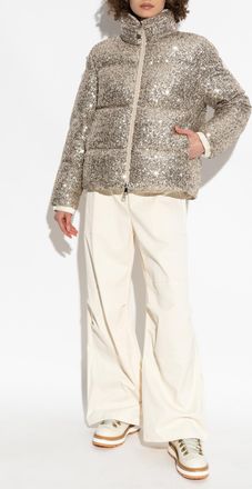 Moncler Sequined Down Jacket Anternes By Moncler, Womens, Gold