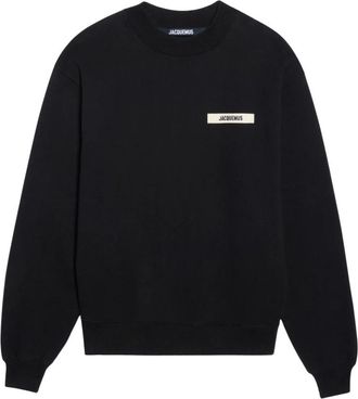 Jacquemus Le Sweat Shirt Gros Grain - Heren - Sweatshirts - Zwart - XL - Katoen - Hoodies & sweatvesten
