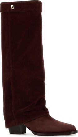 Fendi Womens Minerva Boot Burgundy Calf