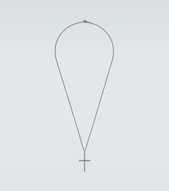 Ileana Makri Classic 18kt white gold and steel necklace with diamonds