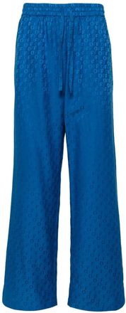 Off-white jacquard pyjama trousers - men - Cotton/Silk - 48 - Blue