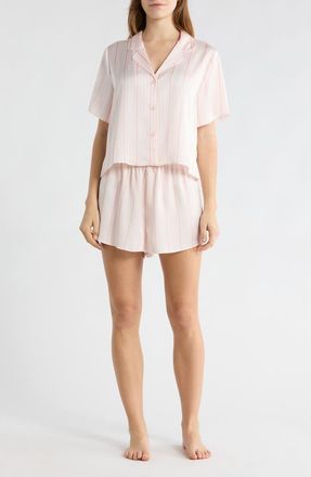 Abound Satin Shortie Pajamas in Pink Juliana Stripe at Nordstrom Rack, Size X-Large