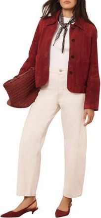 Mint Velvet The Essential Suede Jacket in Red at Nordstrom, Size X-Small