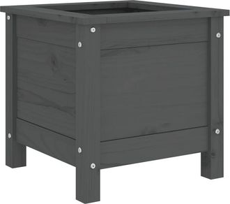 vidaXL Jardinera madera maciza de pino gris 40x40x39 cm vidaXL