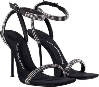 Alexander Wang Womens Crystal-Embellished Stiletto Sandal Black Synthetic
