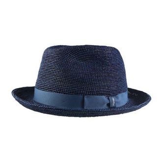 Wigens Mens Raffia Straw Hat with Grosgrain Hatband in Dark Blue at Nordstrom, Size X-Large