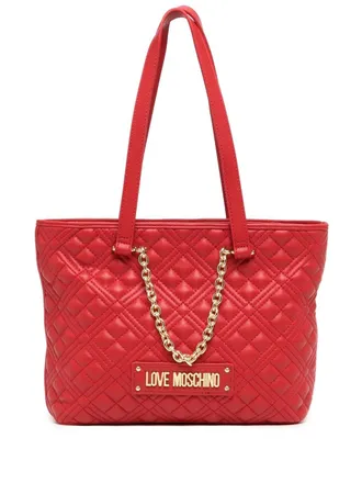 Love Moschino Shopper met schakelketting - Rood