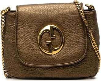 Gucci Pre-owned Gucci Small Metallic Pebbled Calfskin 1973 Chain Crossbody Ladies PHQB9BJ4O8WFOXPY