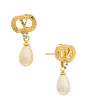 Valentino Ovalette Vlogo Earrings