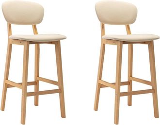 vidaXL Vidaxl - Taburetes De Cocina 2 Unidades Tela Color Crema