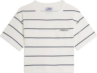 Freddy T-shirt Cropped con Maniche ampie e Fantasia a Righe