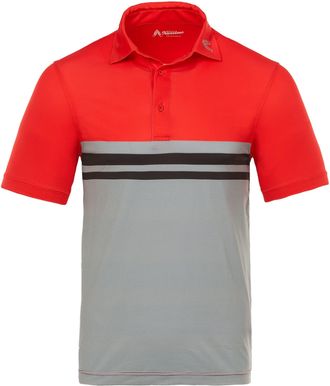 Royal & Awesome Block Red Mens Golf Polo Shirts, Golf Tops for Men, Stylish Mens Polo Shirts, Medium