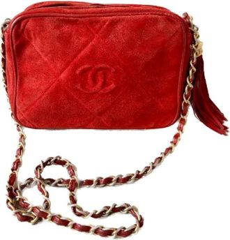Chanel Pre-owned Leather chanel-bags - Dames - Vintage Schoudertas - Rood - ONE Size - Leer - Vintage