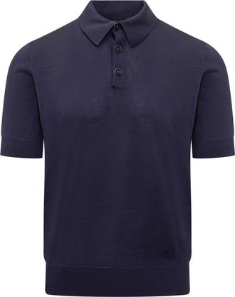 Dolce & Gabbana Gebreide Polo - Heren - Ronde hals truien - Blauw - L - Katoen - Truien & Vesten