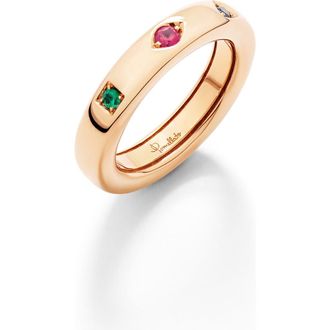 POMELLATO Iconica Extra Slim Ring in Rose Gold/Multi at Nordstrom, Size 6.75