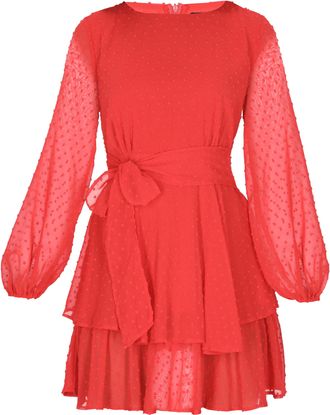 Faina Jurk Dames rood