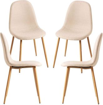 Regalos Miguel Packs Sillas Comedor - Pack 4 Sillas Teok Tela - Beige