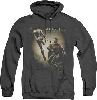Gildan Injustice Gods Among Us Battle Of The Gods Adult Heather Hoodie / Hooded Sweatshirt