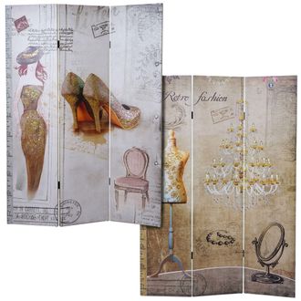 Hhg Foto Paravent Vintage, Separador De Ambientes, Glitter Retro Fashion Mvg Certificado, 180x120cm
