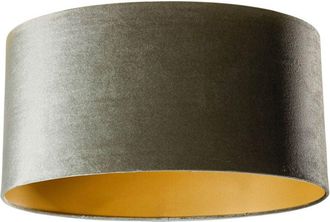 QAZQA Velvet Lampshade Green with Gold Interior Oval 50/33/25