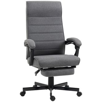 OEM Silla De Oficina Reclinable Con Altura Ajustable Reposabrazos Y Reposapi&eacute;s Retr&aacute;ctil 68x67x106-114 Cm Gris