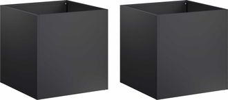 vidaXL Macetero De Jard&iacute;n 2 Uds. Negro 20 X 20 X 20 Cm Vidaxl