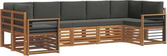 vidaXL Conjunto De Sof&aacute;s De Exterior 7 Uds. Natural Y Antracita Vidaxl