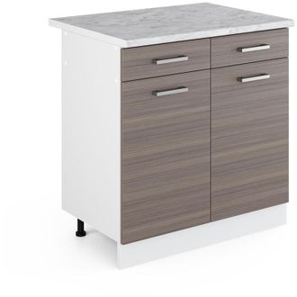 Vicco Mueble Bajo De Cocina R-line, Gris, 80 Cm, Et M&aacute;rmol