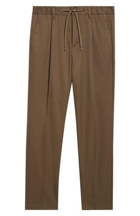 Herno Pleated Melange Drawstring Pants in 7730 Army Green at Nordstrom, Size Xx-Large