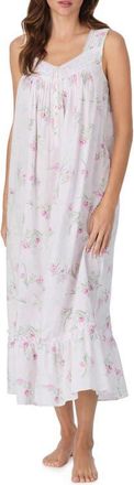Eileen West Ballet Sleeveless Cotton Nightgown in Pink Floral at Nordstrom, Size X-Small