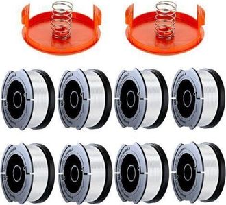 OEM Paquete De 12 Carretes De Hilo Para Desbrozadora Black & Decker, Carrete De Hilo De 0,2 Cm (8 Hilos, 2 Tapas, 2 Resortes)