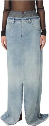 Maison Margiela Rokken, Dames, Blauw, S, Denim, Denim Maxi Rok
