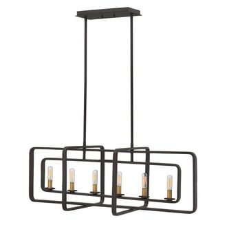 Loops 6 Bulb Chandelier Hanging Pendant LIght Buckeye Bronze LED E14 60W Bulb