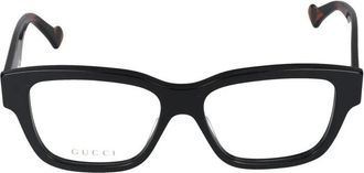 Gucci Zwarte Havana Transparante Bril Gg 1428O 006 - Heren - Brillen - Zwart - 55 MM - Accessoires