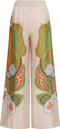La DoubleJ Womens Printed Silk Palazzo Pants Ambrosia Plac&eacute;e Trousers