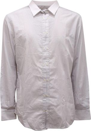 Dolce & Gabbana Slank gestreept grijs overhemd - Heren - Casual Overhemden - Grijs - XL - Katoen - Overhemden