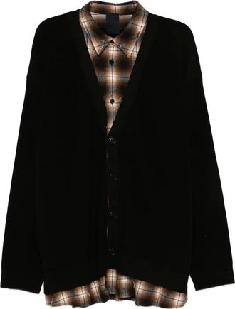 Juun.J Cardigan a quadri - Nero