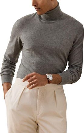 Ralph Lauren Purple Label Cashmere Turtleneck Sweater in Grey Heather at Nordstrom, Size X-Large